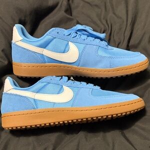 Nike Blue and White Sneakers with Gum Sole